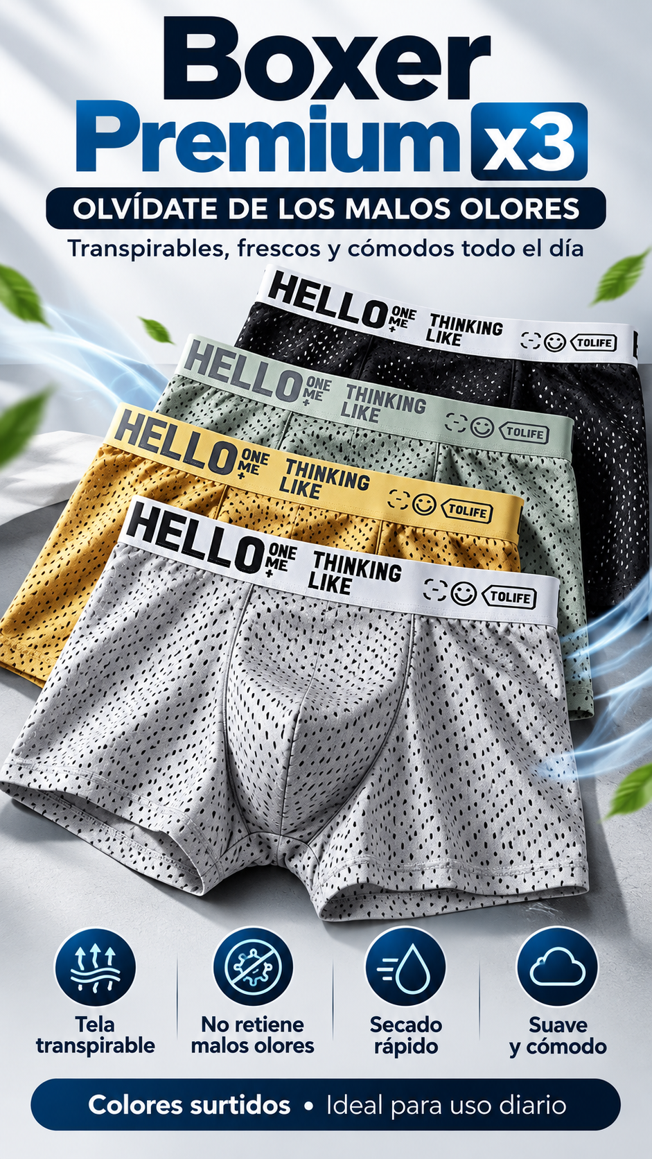 Boxer Premiumx3 OLVIDATE DE LOS MALOS OLORES · Hero (principal)